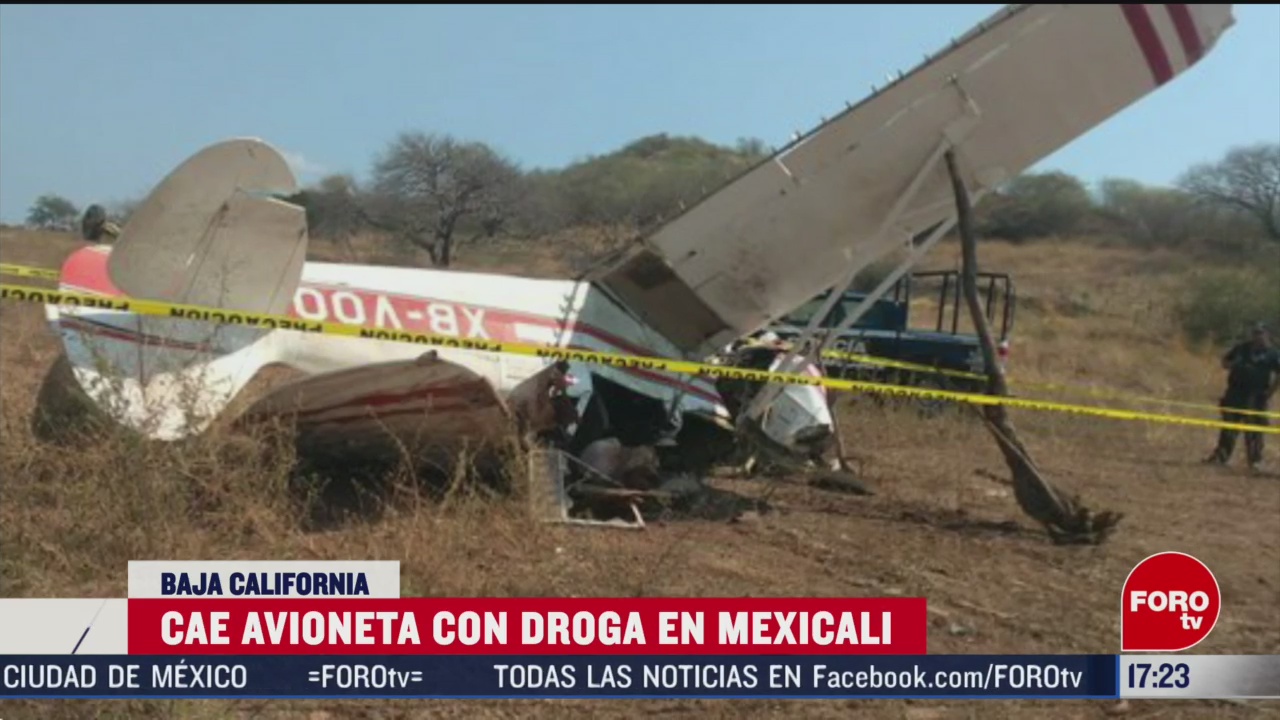 FOTO: cae avioneta con droga en mexicali