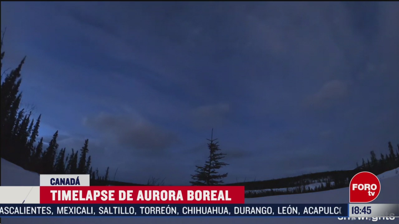 Foto: Video Timelapse Aurora Boreal Canadá 6 Marzo 2020