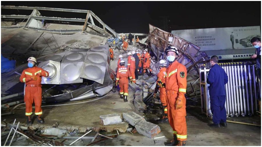 Foto: Mueren cuatro personas tras colapso de hotel en China, 7 de marzo de 2020 (EFE)