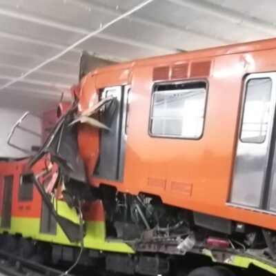 Chocan dos trenes en Metro Tacubaya de CDMX, hay un muerto y 41 heridos