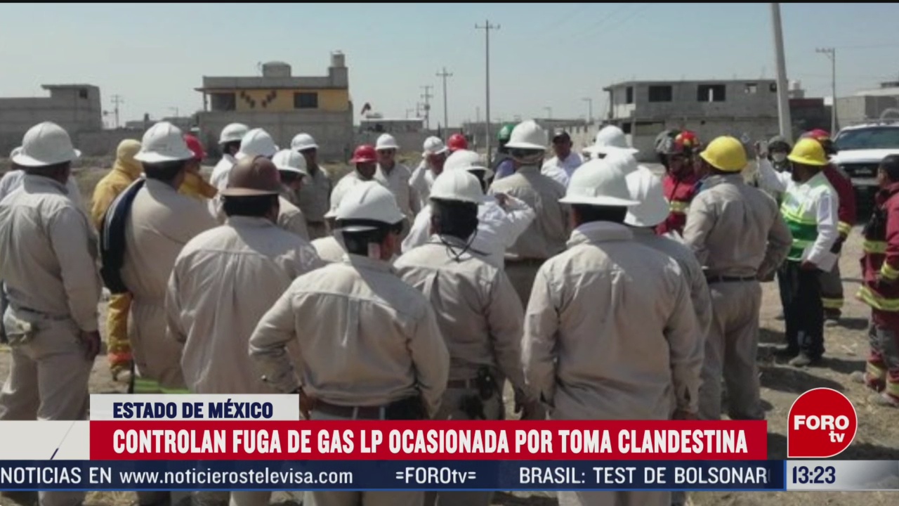 FOTO: controlan fuga de gas lp por toma clandestina en tezoyuca edomex