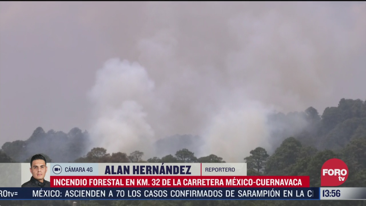 FOTO: controlan incendio en la carretera mexico cuernavaca