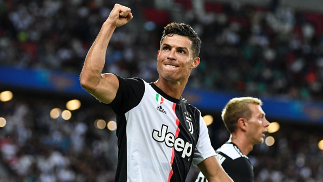 Cristiano Ronaldo celebrando el segundo gol de su equipo Juventus, 28 marzo 2020
