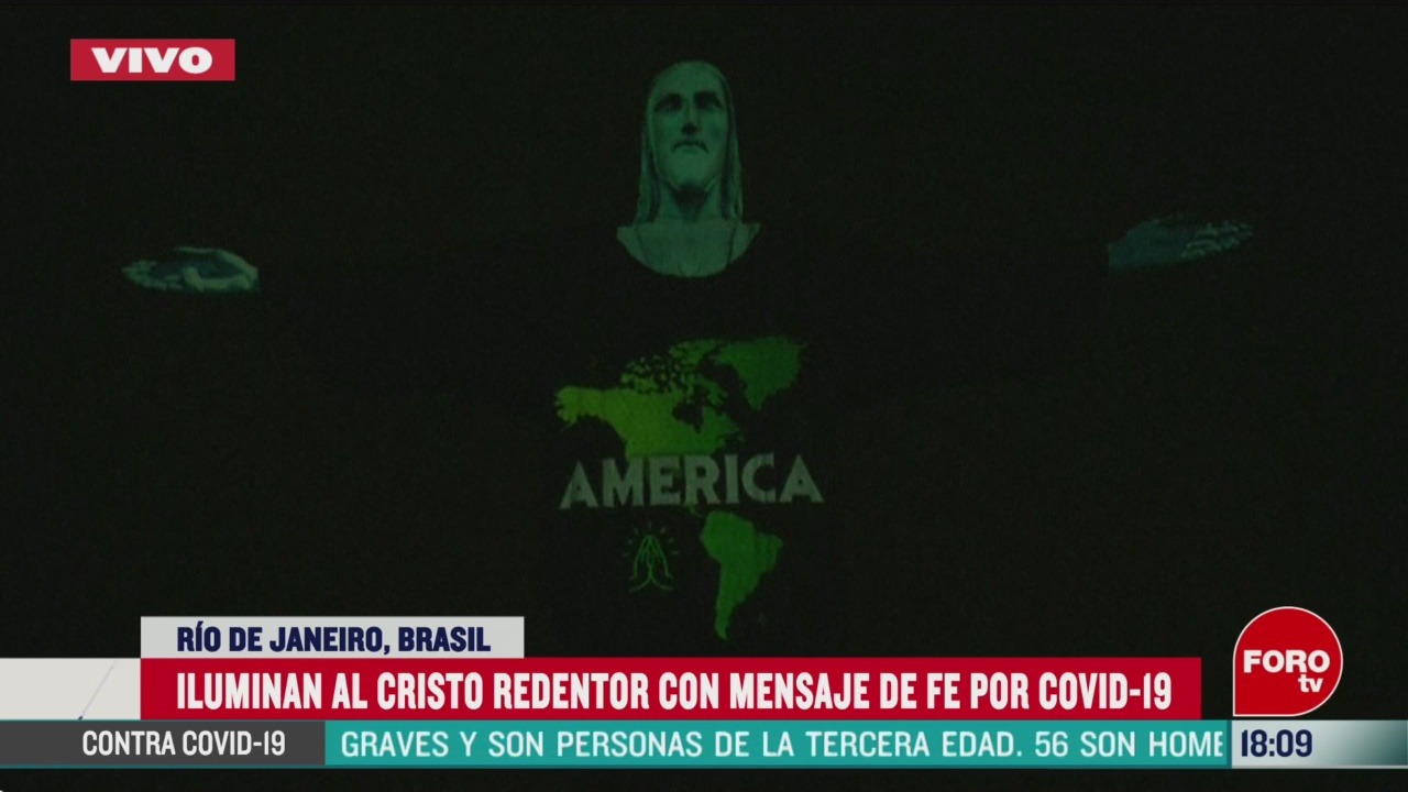 FOTO: cristo redentor de brasil se ilumina con banderas de paises afectados por coronavirus