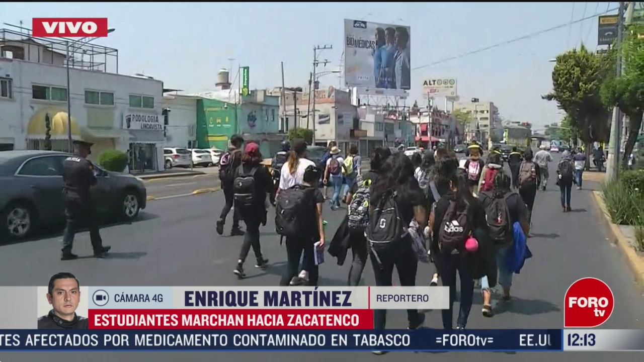 estudiantes del politecnico marchan hacia zacatenco afectan vialidad