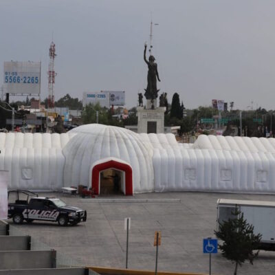 Instalan hospital inflable en Hidalgo para enfrentar al coronavirus