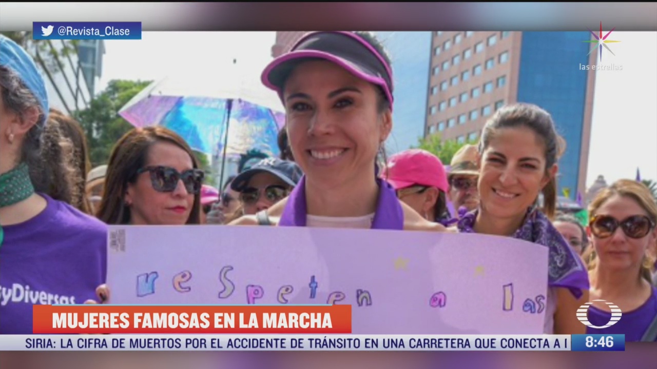 famosas marchan en dia internacional de la mujer en mexico
