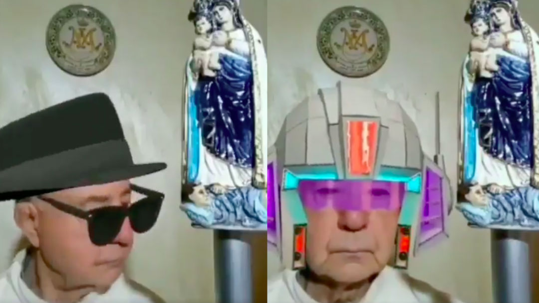 Foto Video: Sacerdote en Italia olvida desactivar filtros durante transmisión de misa en directo 27 marzo 2020