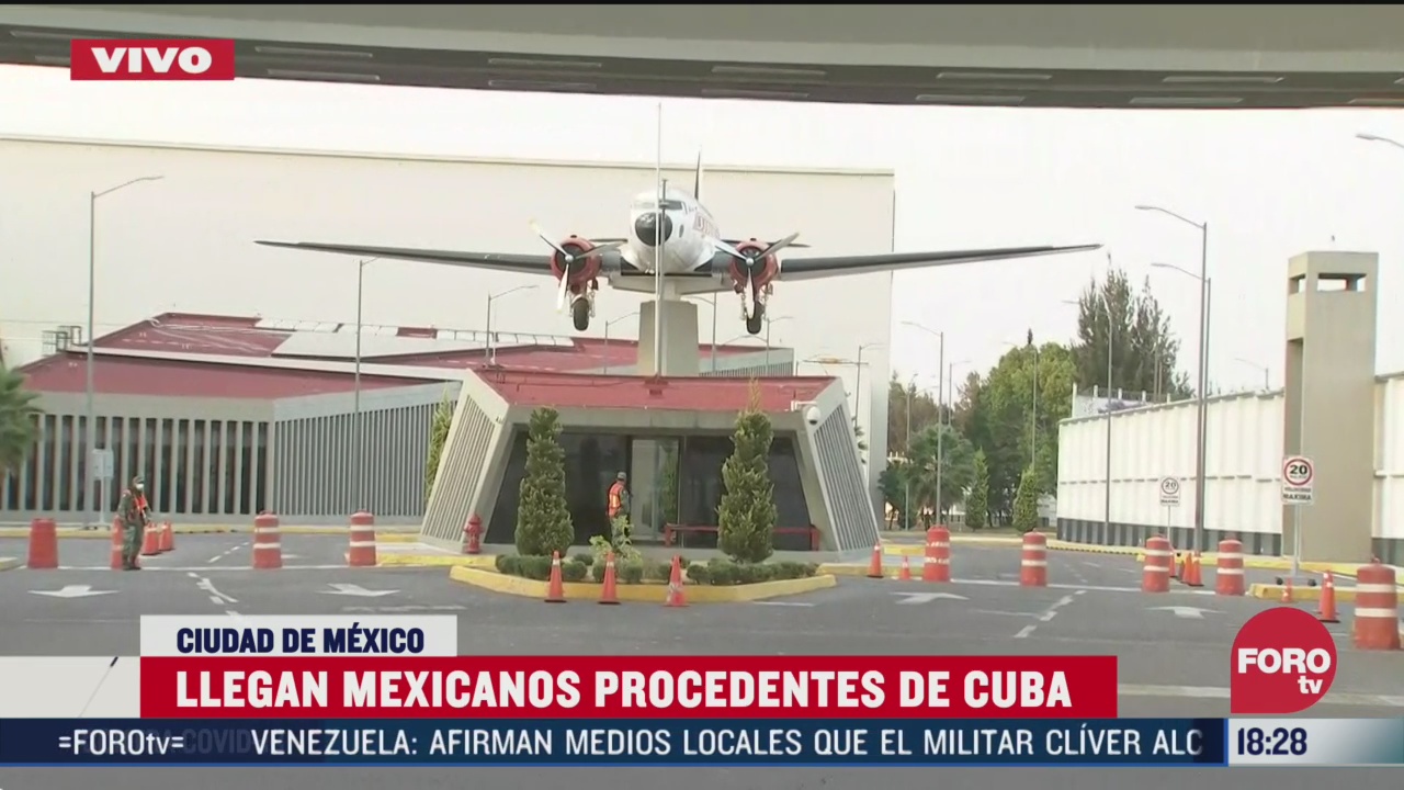 FOTO: 28 marzo 2020, llega avion de la fuerza aerea mexicana con mexicanos varados en cuba