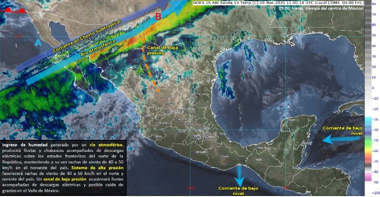 Foto: Imagen de fenómenos meteorológicos significativos de las 06:00 horas, 9 marzo 2020