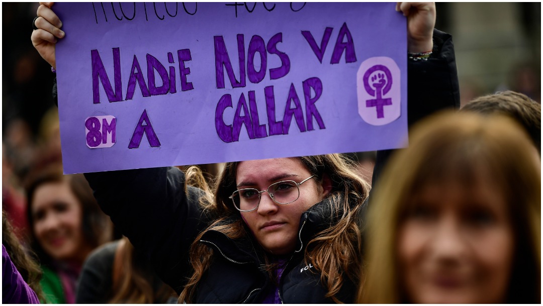 Foto: Mujeres de España alzaron la voz ante la violencia contra el género, 8 de marzo de 2020 (AP)
