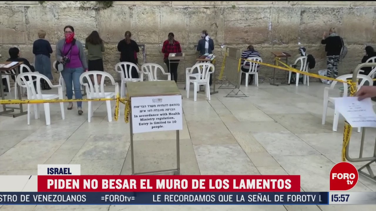 FOTO: 16 marzo 2020, piden a fieles no besar el muro de los lamentos por coronavirus