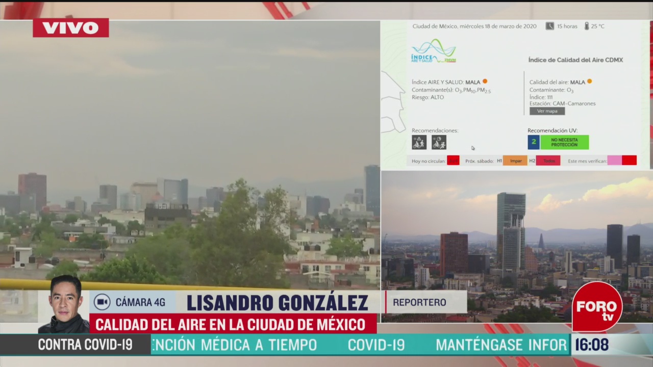 FOTO: reportan mala calidad del aire en la ciudad de mexico
