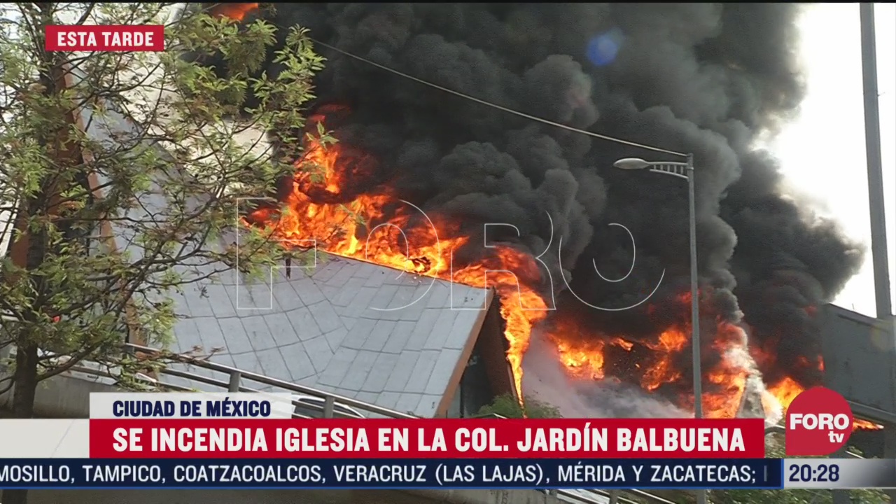 Foto: Video Incendio Iglesia Jardín Balbuena Cdmx 19 Marzo 2020