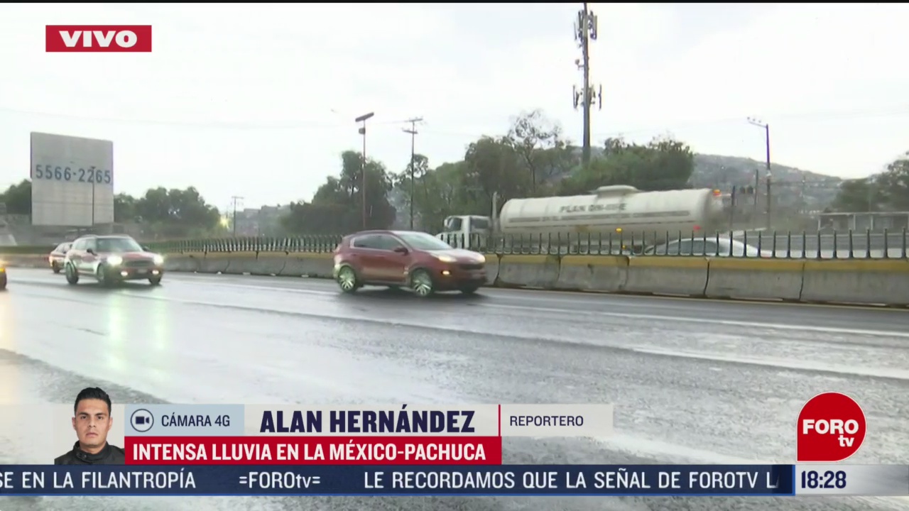 FOTO: 14 marzo 2020, se registra intensa lluvia en autopista mexico pachuca