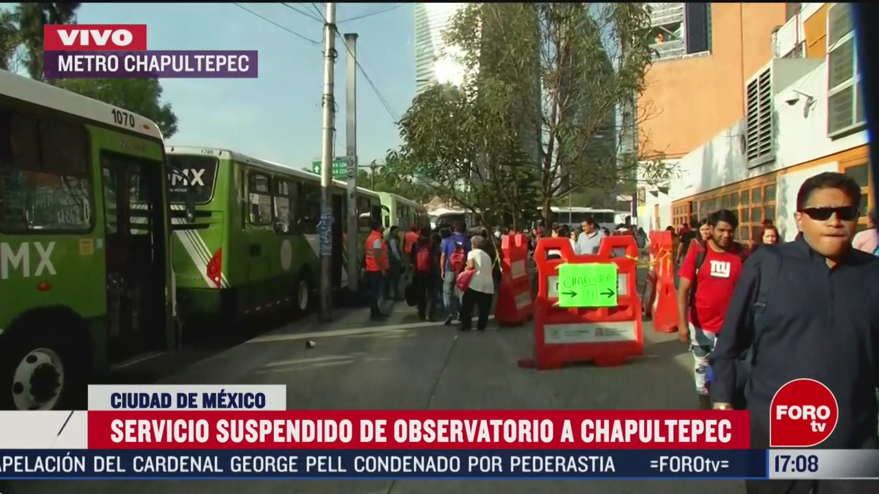 FOTO: servicio de metro observatorio a chapultepec sigue suspendido