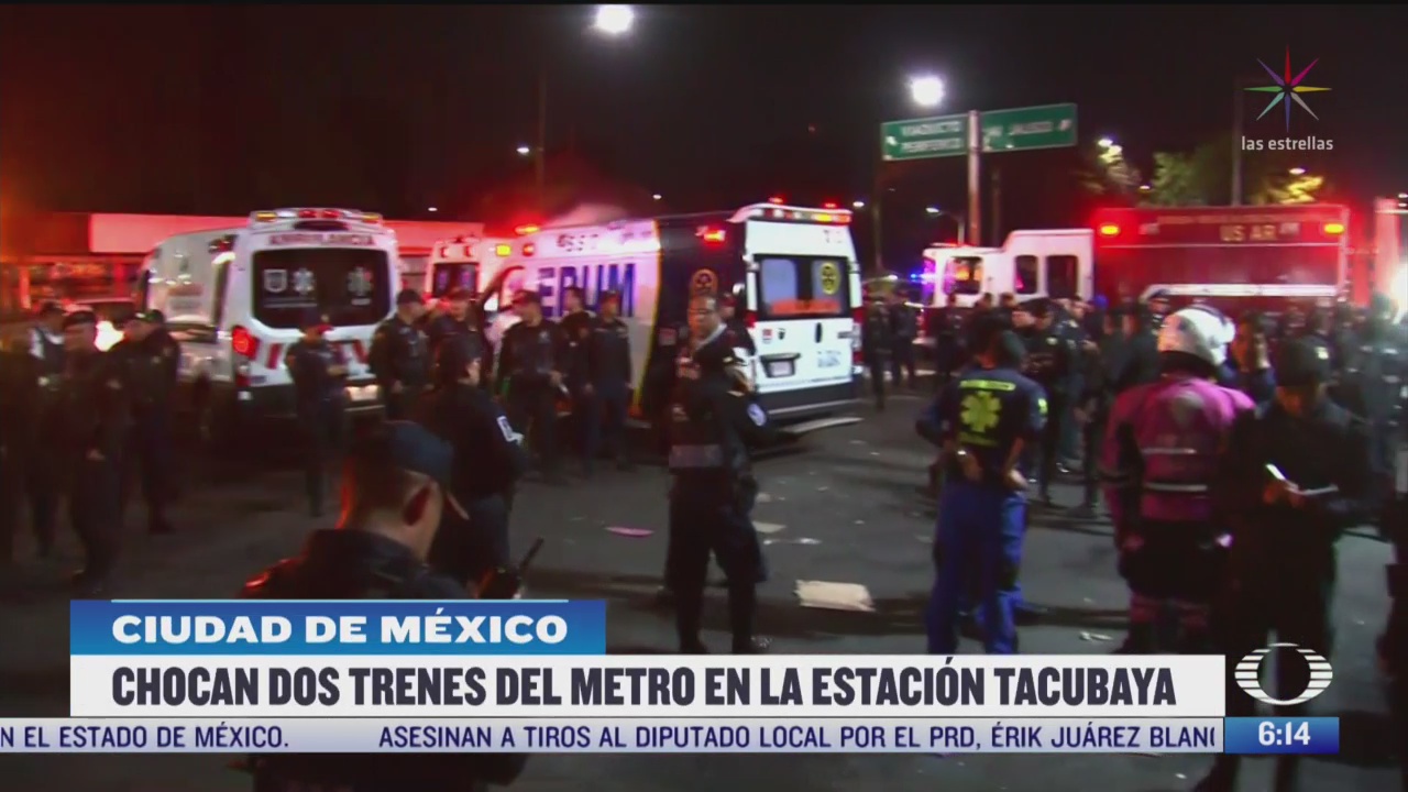 siguen trabajando en metro tacubaya para separar dos trenes que chocaron