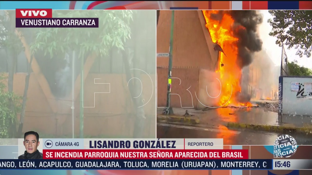 FOTO: sofocan incendio en iglesia de la colonia balbuena