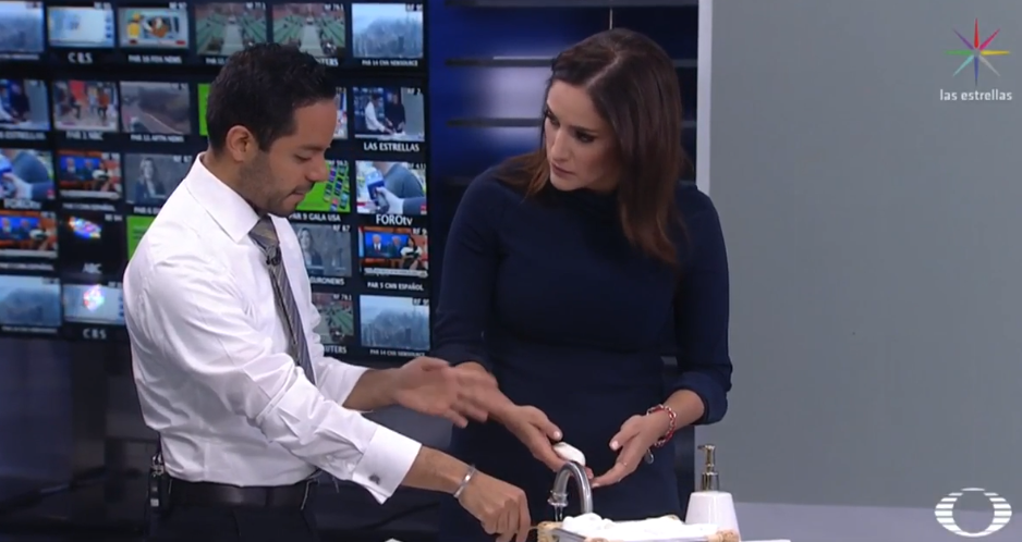 FOTO Así es como debes lavar tus manos, usar el cubrebocas y el gel antibacterial, la explicación en Despierta (Noticieros Televisa)