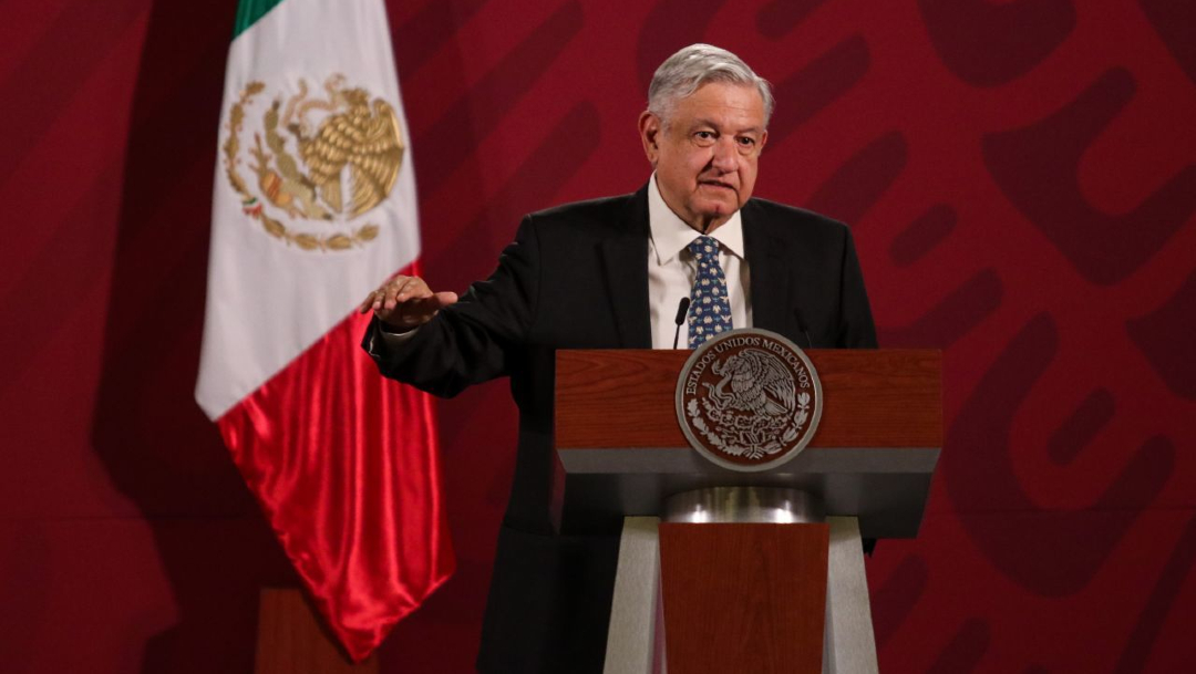 Foto: El presidente Andrés Manuel López Obrador en conferencia de prensa, 23 abril 2020