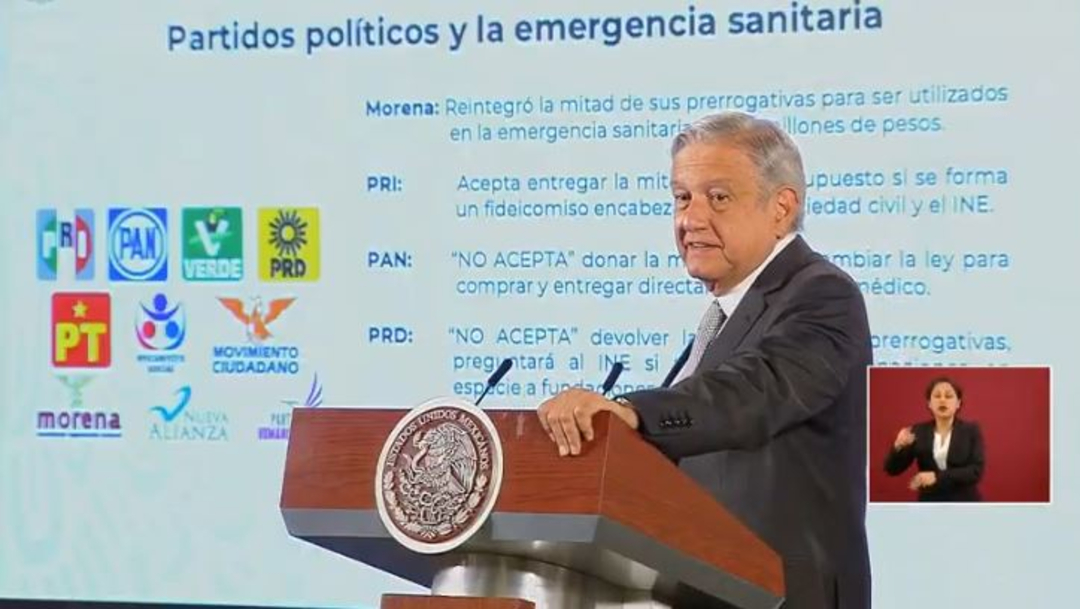 El presidente de México, Andrés Manuel López Obrador, en su conferencia de prensa matutina. (Foto: Redes sociales AMLO)