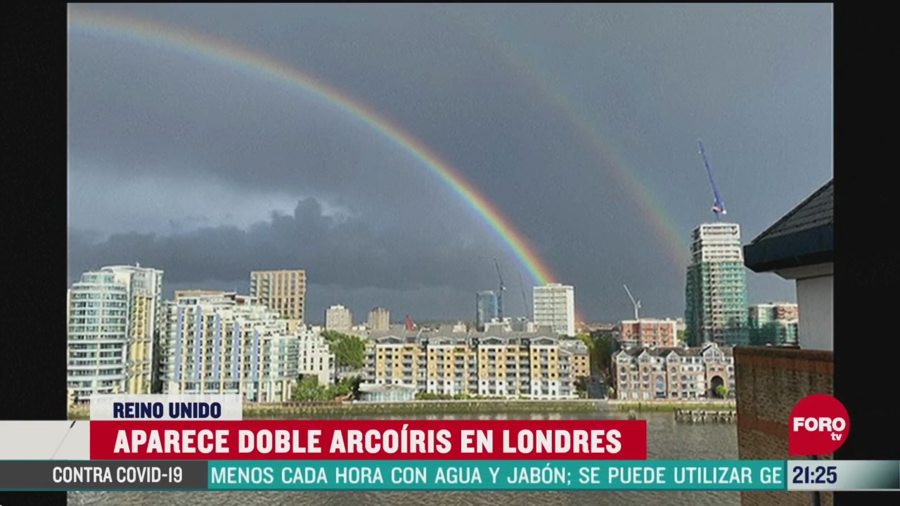 Foto: aparece doble arcoiris en londres 30 Abril 2020