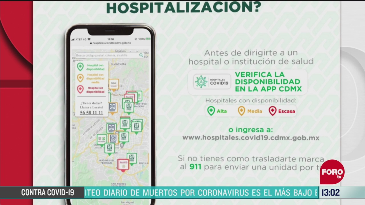 FOTO: aplicacion permite conocer que hospitales tienen capacidad