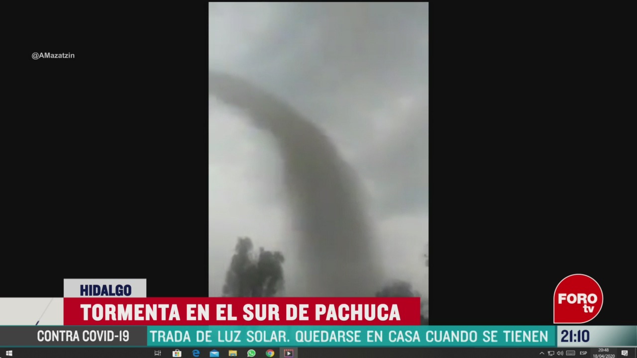 FOTO:18 de abril 2020, captan fuerte tornado en hidalgo