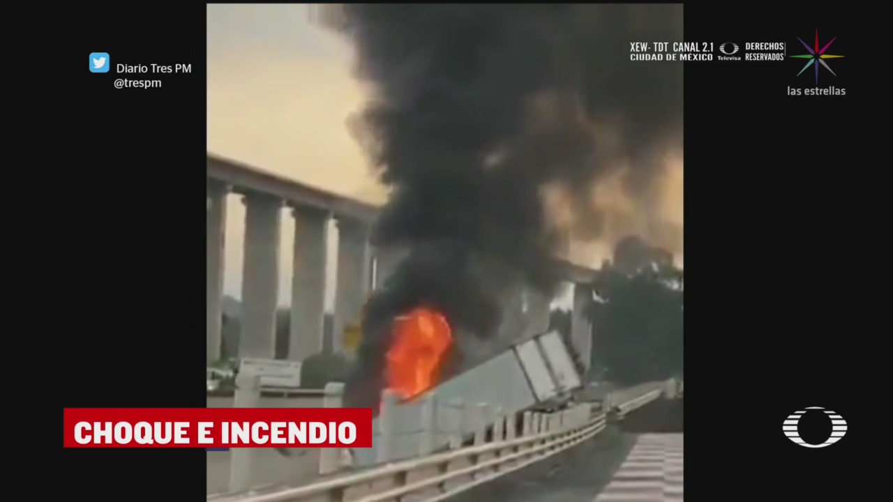 Foto: choque de traileres en la mexico toluca deja un muerto y un herido 23 Abril 2020