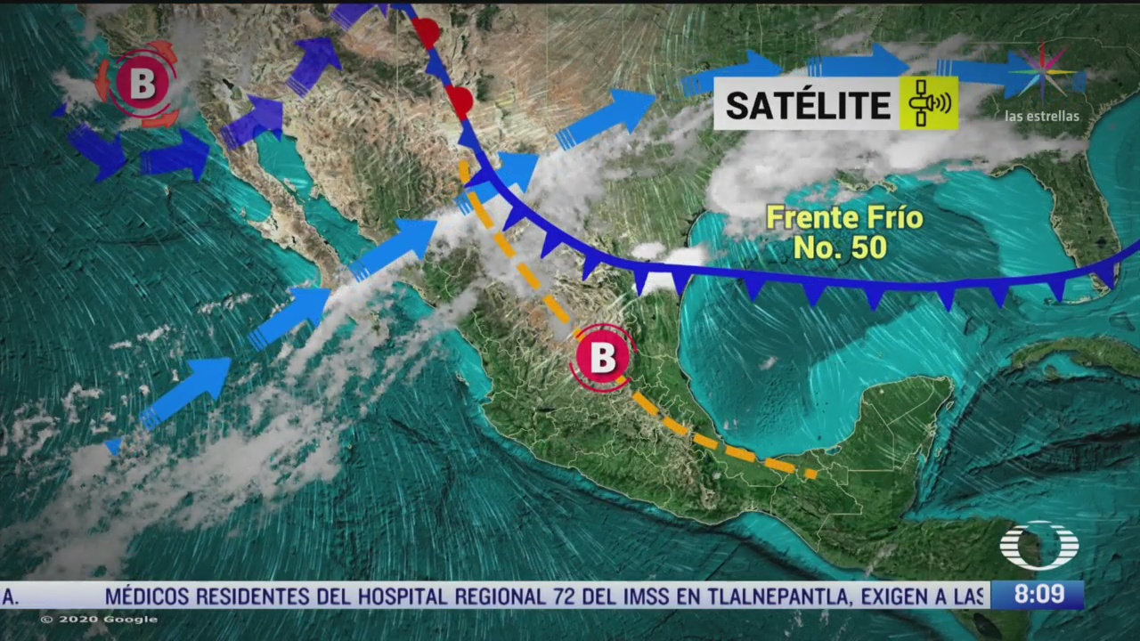 clima al aire frente frio 50 provocara lluvias y fuertes vientos en el noreste de mexico