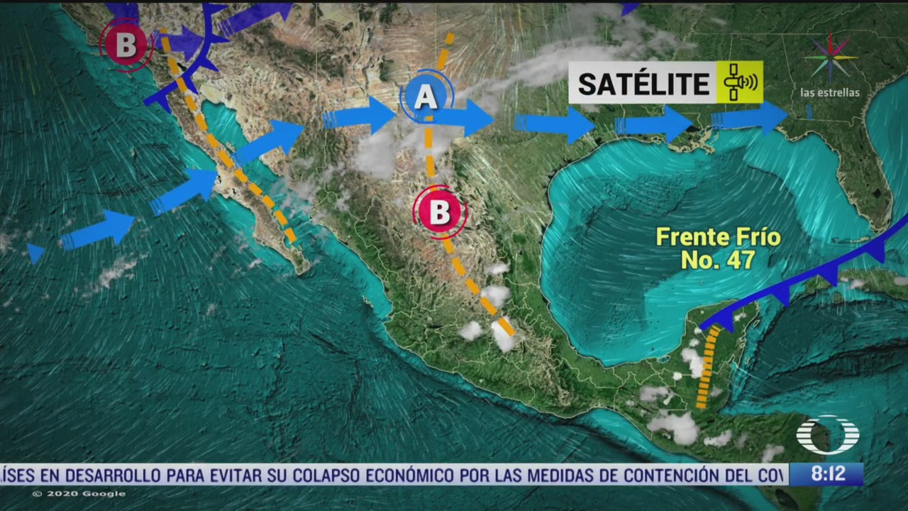clima al aire frente frio provocara lluvias en el oriente centro y sur de mexico