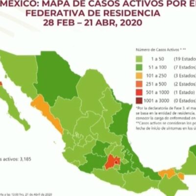 Mapa y estadísticas de coronavirus en México del 21 de abril de 2020