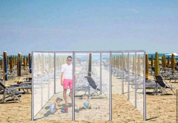 Foto Proponen cubos de cristal para evitar contagios de coronavirus en playas de Europa 29 abril 2020