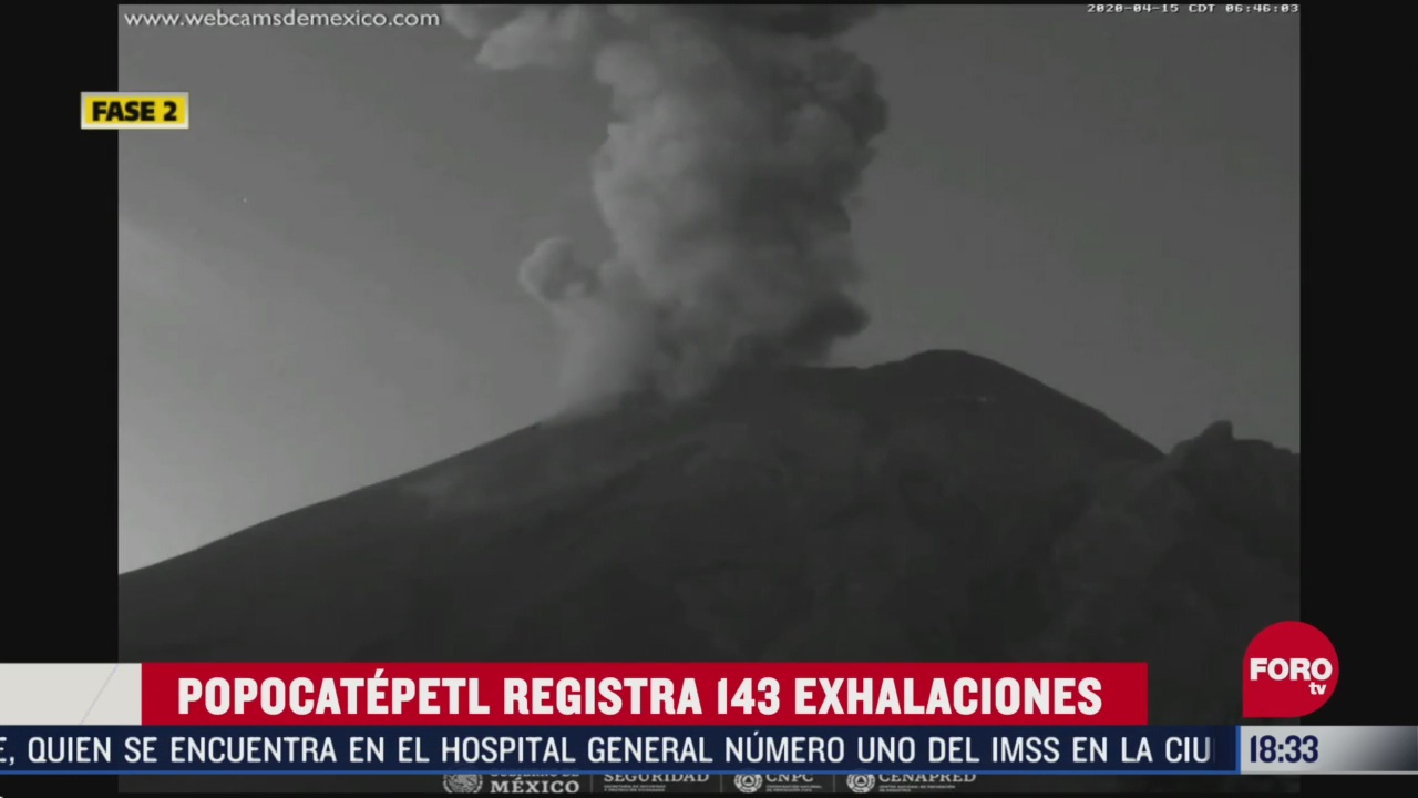 FOTO: el volcan popocatepetl ha registrado 143 exhalaciones en las ultimas horas la alerta volcanica continua en amarillo fase