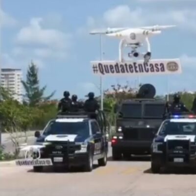Con drones, Quintana Roo pide quedarse en casa por coronavirus