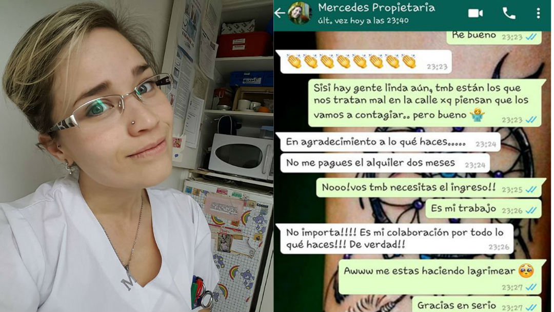 Foto "No me pagues la renta dos meses", así agradecen labor de enfermera argentina 9 marzo 2020