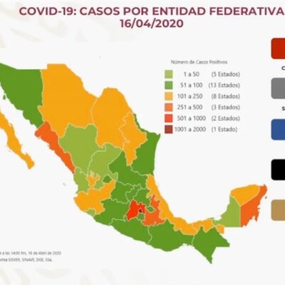 Mapa y estadísticas de coronavirus en México del 16 de abril de 2020