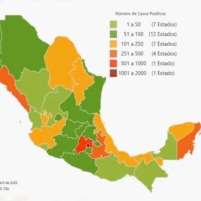 Mapa y estadísticas de coronavirus en México del 15 de abril de 2020