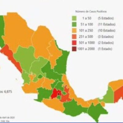 Mapa y estadísticas de coronavirus en México del 17 de abril de 2020