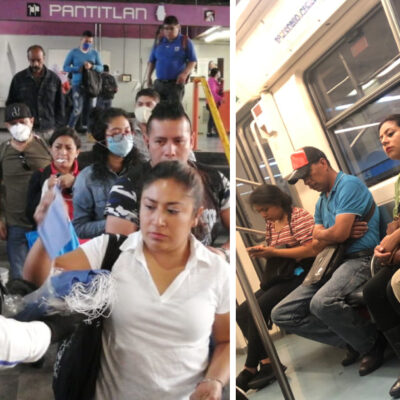 Evidencian en redes sociales que usuarios del metro no cumplen con uso obligatorio de cubrebocas