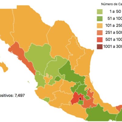 Mapa y estadísticas de coronavirus en México del 18 de abril de 2020