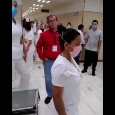 Médicos del IMSS en Puebla protestan por no contar con insumos por coronavirus