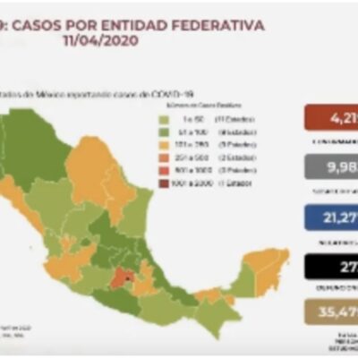 Mapa y estadísticas de coronavirus en México del 11 de abril de 2020
