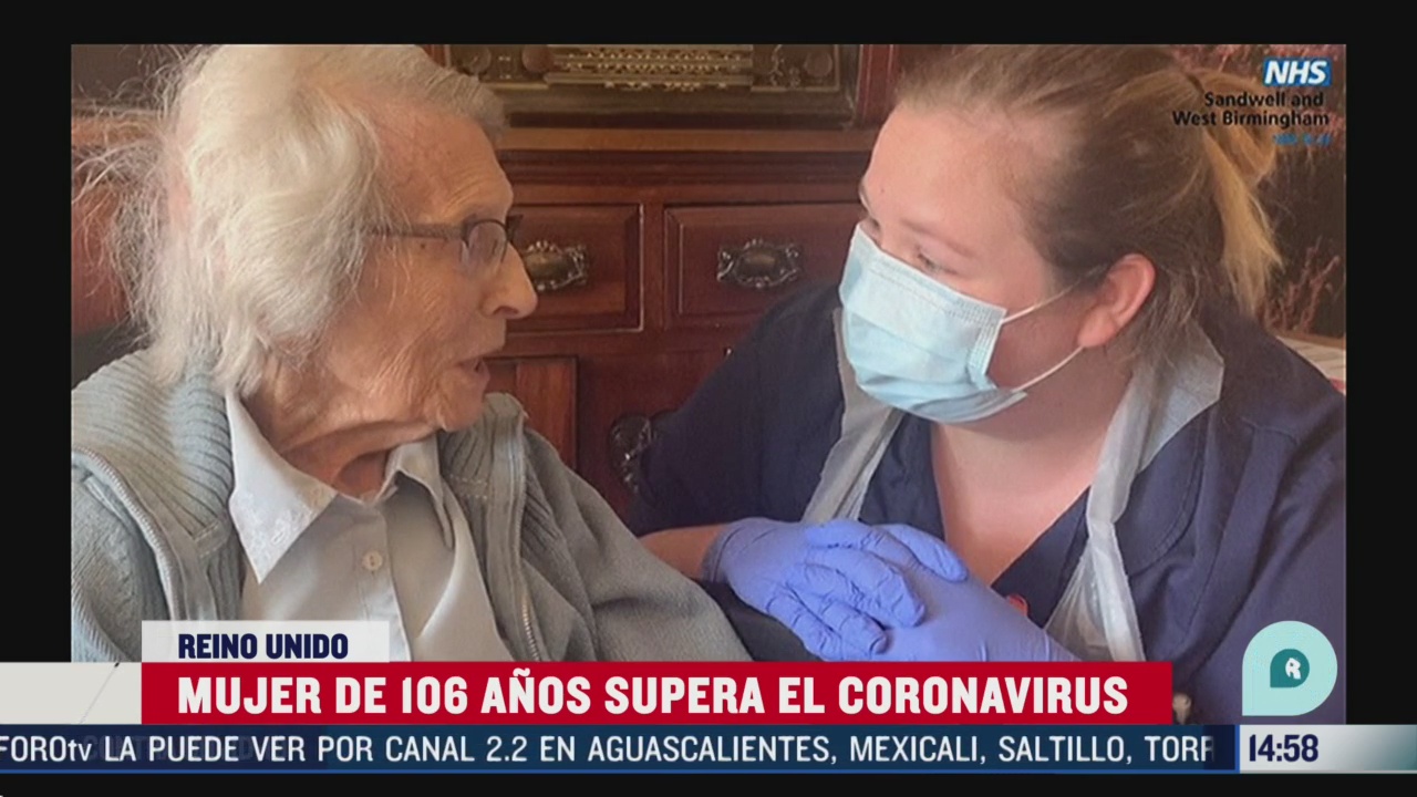 FOTO: mujer de 106 anos se recupera de coronavirus