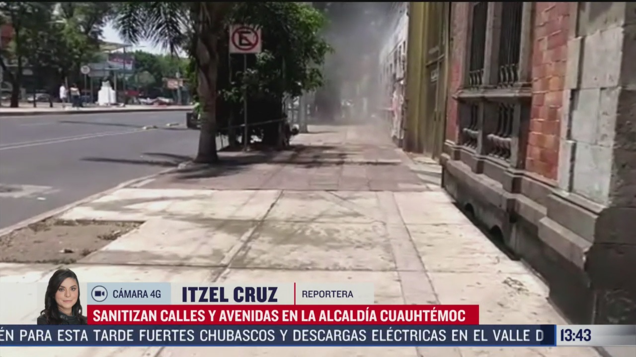 FOTO: sanitizan calles y avenidas en la alcaldia cuauhtemoc