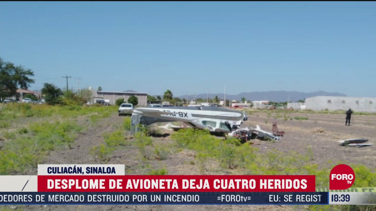 FOTO: se desploma avioneta en tierras de cultivo en culiacan sinaloa