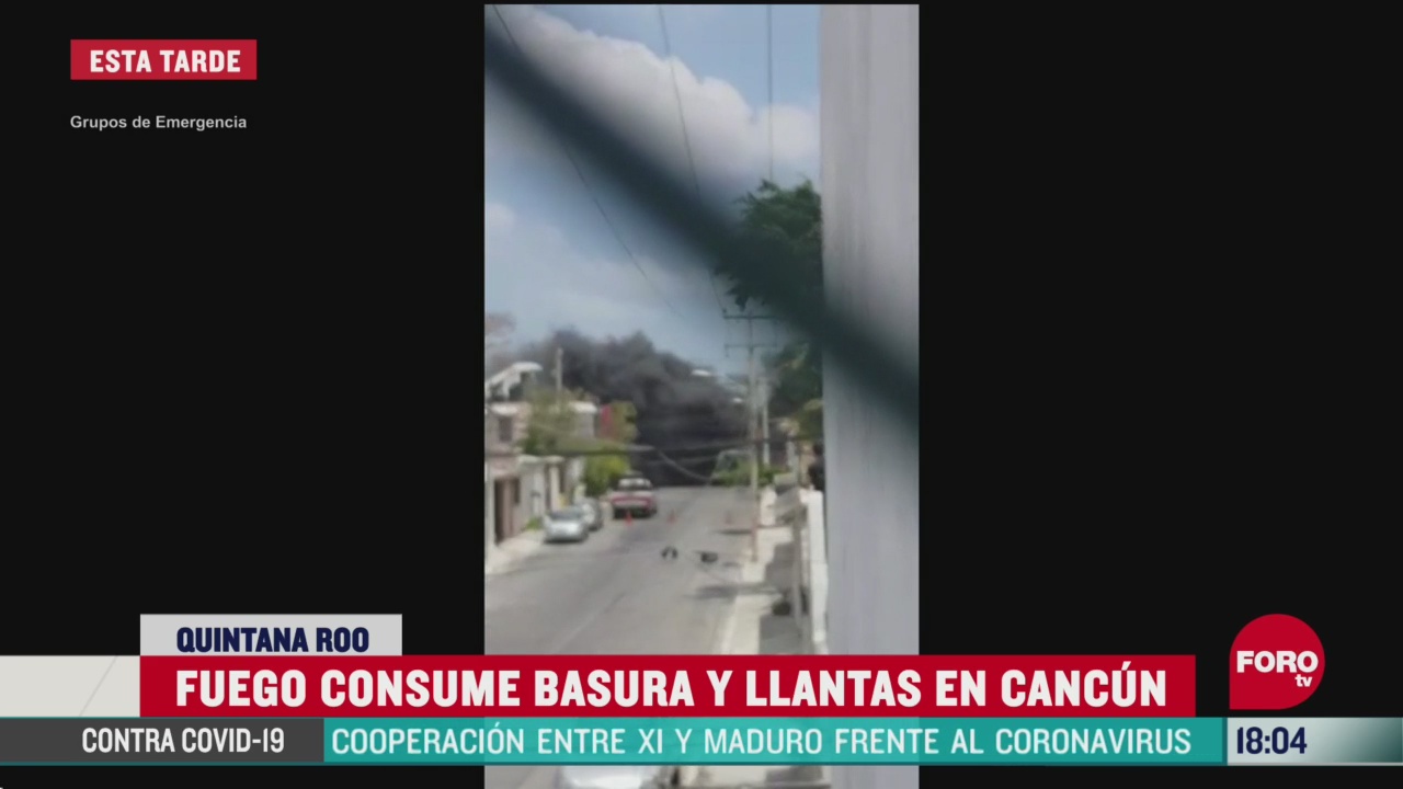 FOTO:12 de abril 2020, se registra incendio en previo de cancun