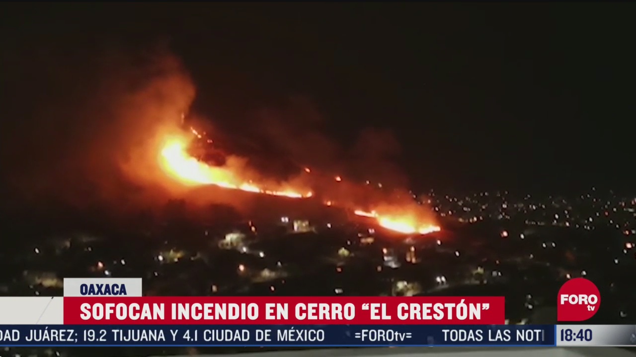 FOTO: sofocan incendio en cerro el creston en oaxaca