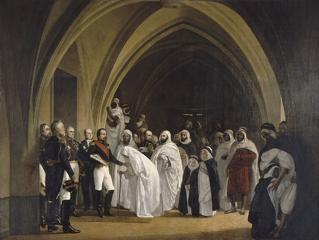 Napoleon III y Abdelkader El Djezairi, el líder militar argelino que hizo frente a la invasión francesa de Argelia. 