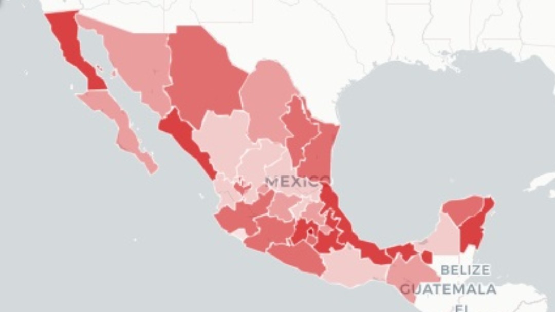 Mapa coronavirus en México. Ssa